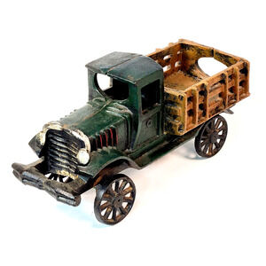 Vintage Model T Cast Iron Stake Truck Toy Collectible 10.75" Long